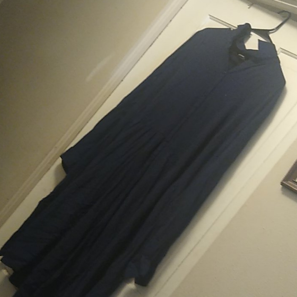 Old navy blue button up dress